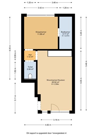 Floorplan - Gaykingastraat 37-14, 9791 CG Ten Boer